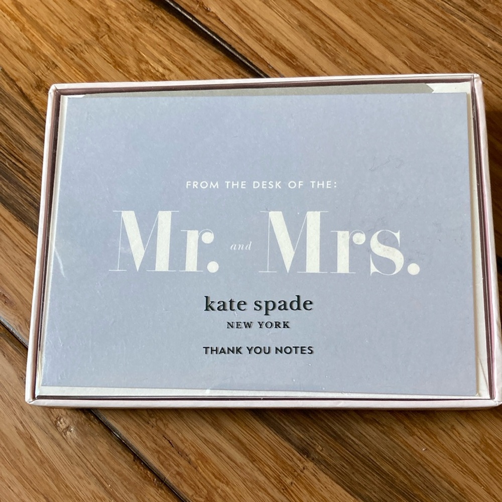 Kate Spade Mr. and Mrs. Thank you card set of 10